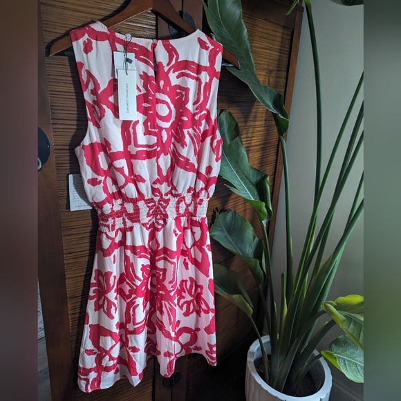 NWT Collective Concepts Red and White Floral Summer Dress Size M - Picture 4 of 7